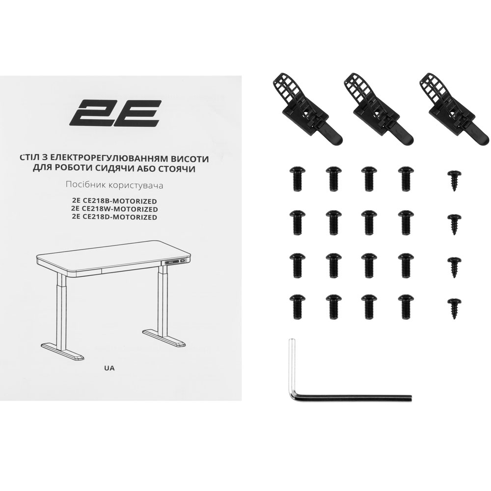 Зовнішній вигляд Комп'ютерний стіл 2E СЕ218B-MOTORIZED Black