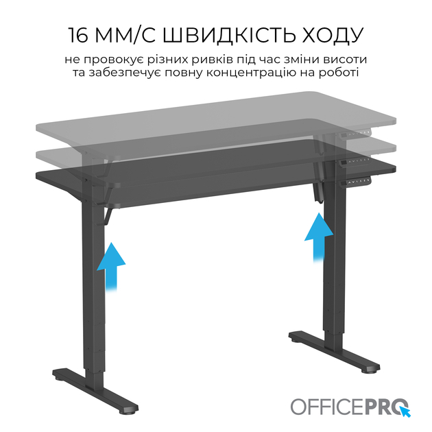 Стол компьютерный OFFICEPRO ODE1260B Black Ширина 1200