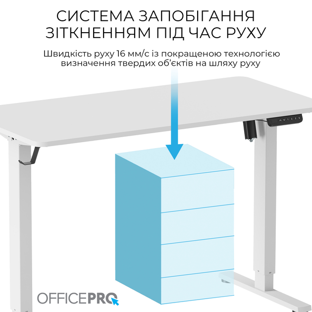 Зображення Стіл комп'ютерний OFFICEPRO ODE1260W White