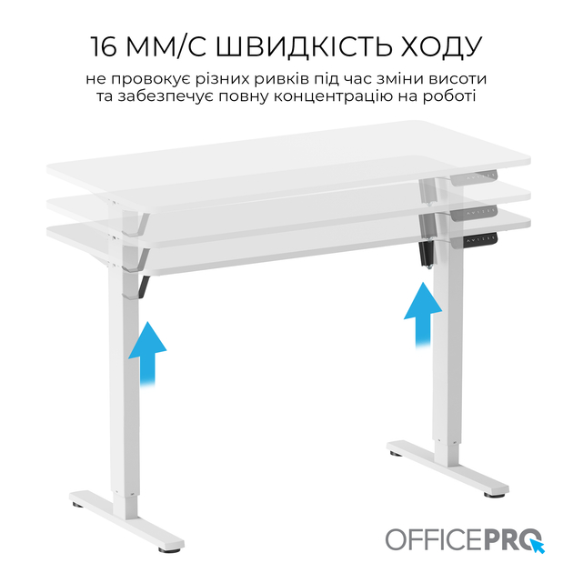 Стіл комп'ютерний OFFICEPRO ODE1260W White Ширина 1200