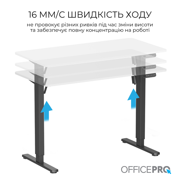 Стіл комп'ютерний OFFICEPRO ODE1260WB White/Black Ширина 1200