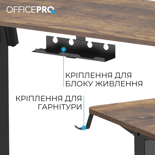 Фото Стіл комп'ютерний OFFICEPRO ODE1260DW Dark Wood/Black