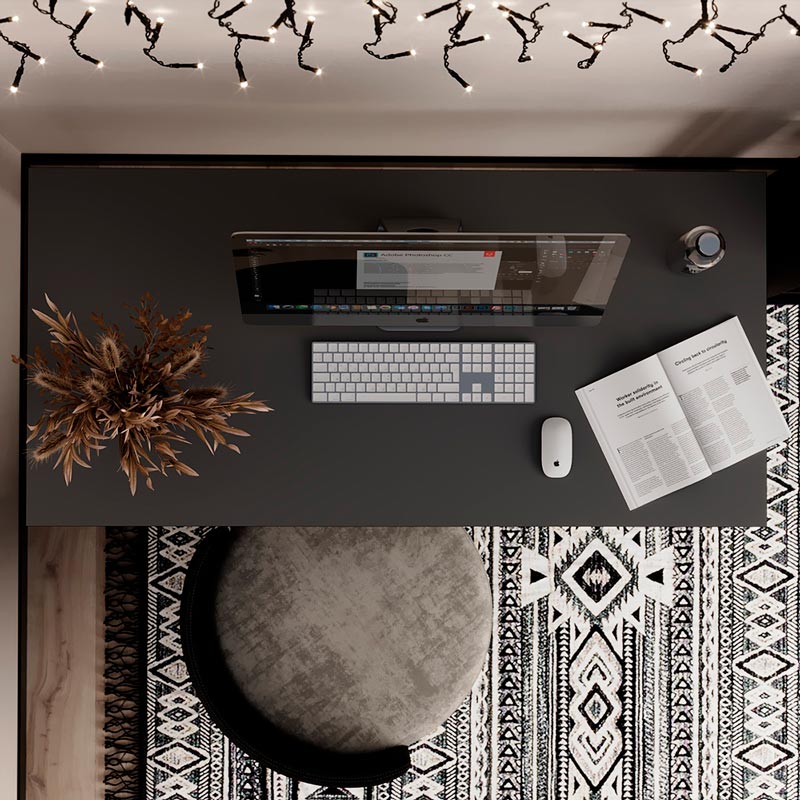 Комп'ютерний стіл ART IN HEAD Brevity Loft Standart Graphite (TB04070000030) Висота 750