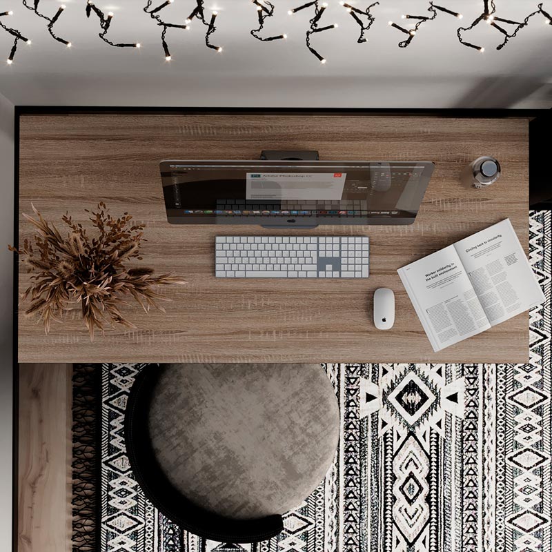 Компьютерный стол ART IN HEAD Brevity Loft Standart Oak Vintage Oxide (TB04090000030) Высота 750