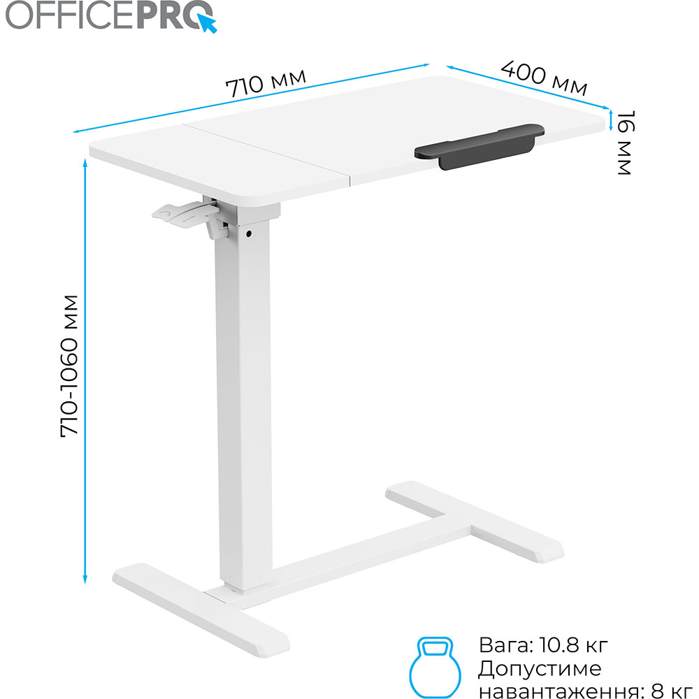 Компьютерный стол OfficePro ODM320W White Высота 1060