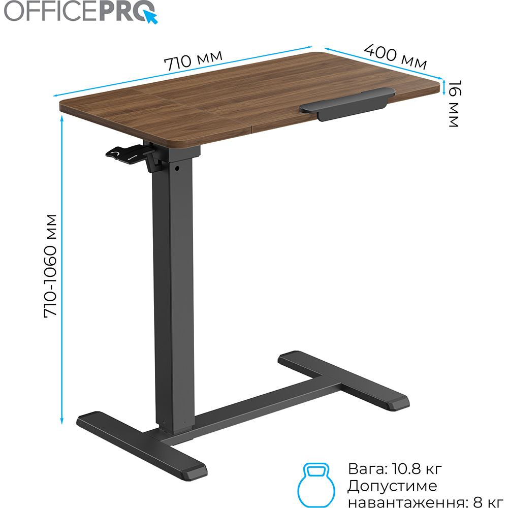 Компьютерный стол OfficePro ODM320DW Dark Wood/Black Высота 1060