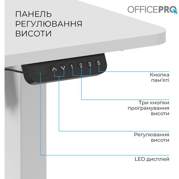 Компьютерный стол OfficePro ODE1670WB White/Black Высота 1160