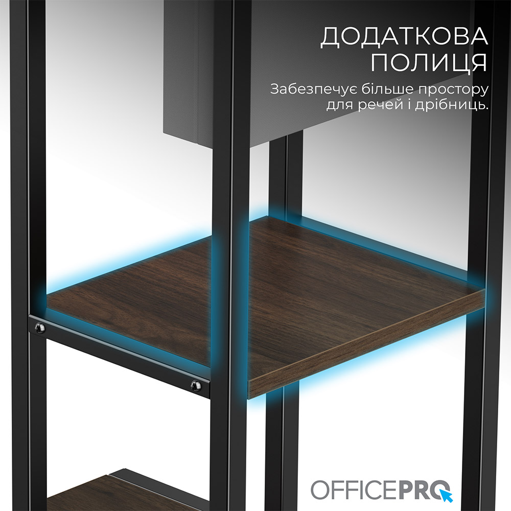 Фото Приставной столик OFFICEPRO Dark Wood Black (SD175DW)