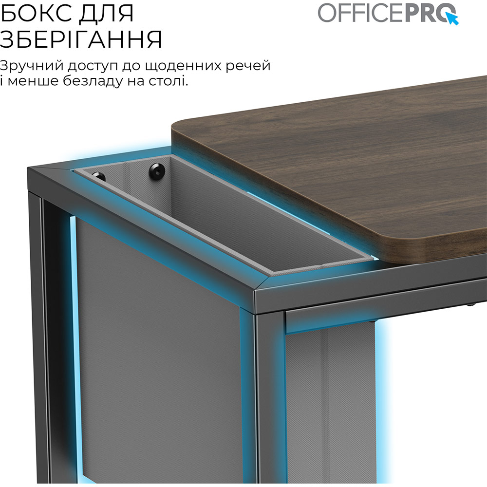 Приставной столик OFFICEPRO Dark Wood Black (SD175DW) Глубина 300