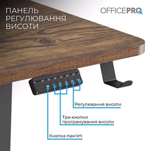 Компьютерный стол OFFICEPRO ODE1575DW Dark Wood/Black