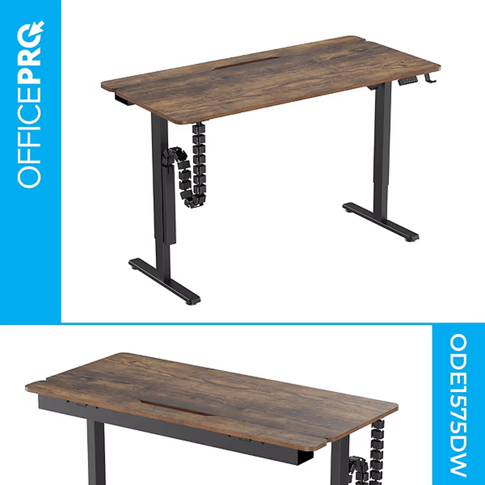 Компьютерный стол OFFICEPRO ODE1575DW Dark Wood/Black Высота 1180