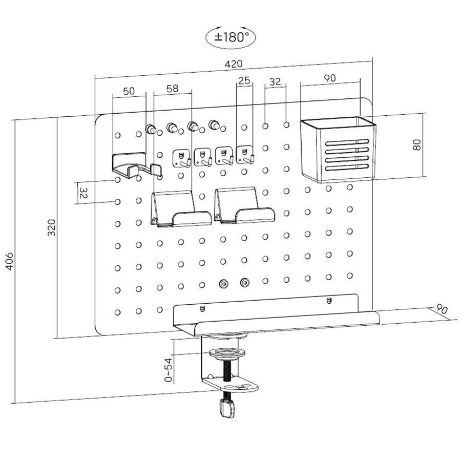 Фото Настольный органайзер OFFICEPRO Black (DO790B)