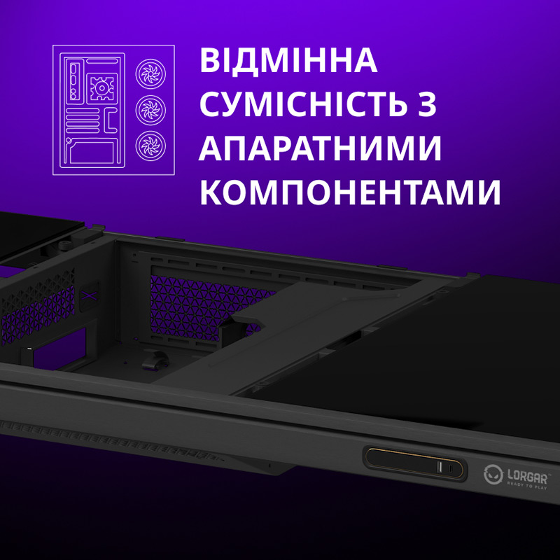 Компьютерный стол LORGAR ELITE 90W Wood Black (LRG-DE90W) Глубина 680