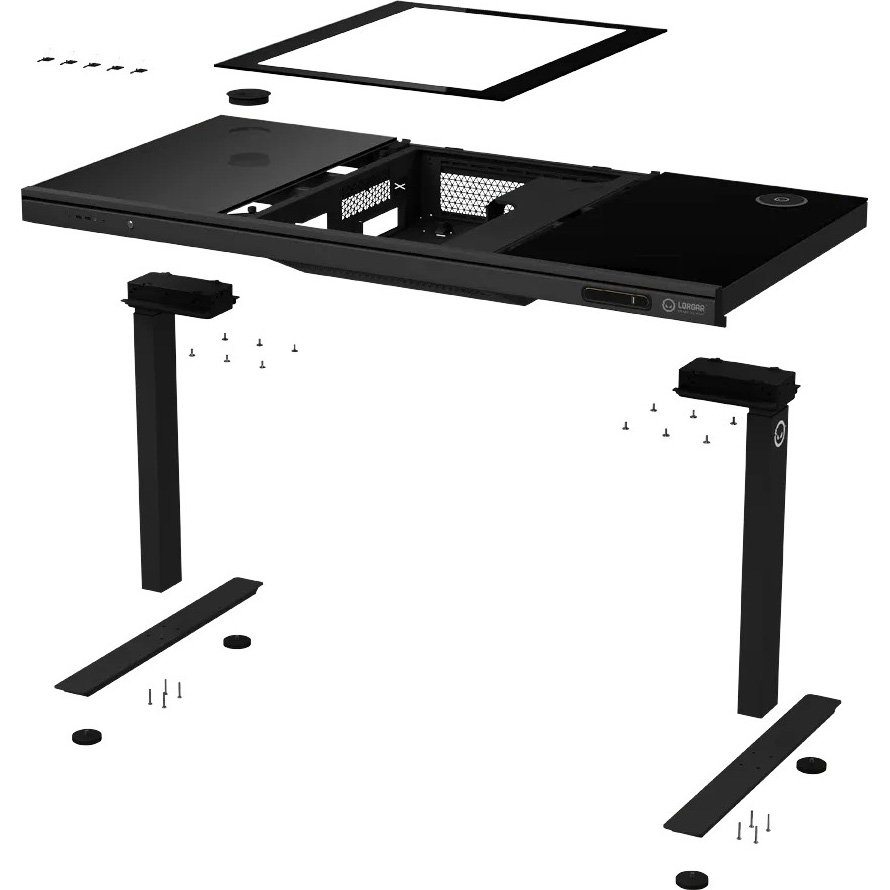 Фото Компьютерный стол LORGAR ELITE 90G Glass Black (LRG-DE90G)