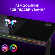 Компьютерный стол LORGAR ELITE 90G Glass Black (LRG-DE90G)