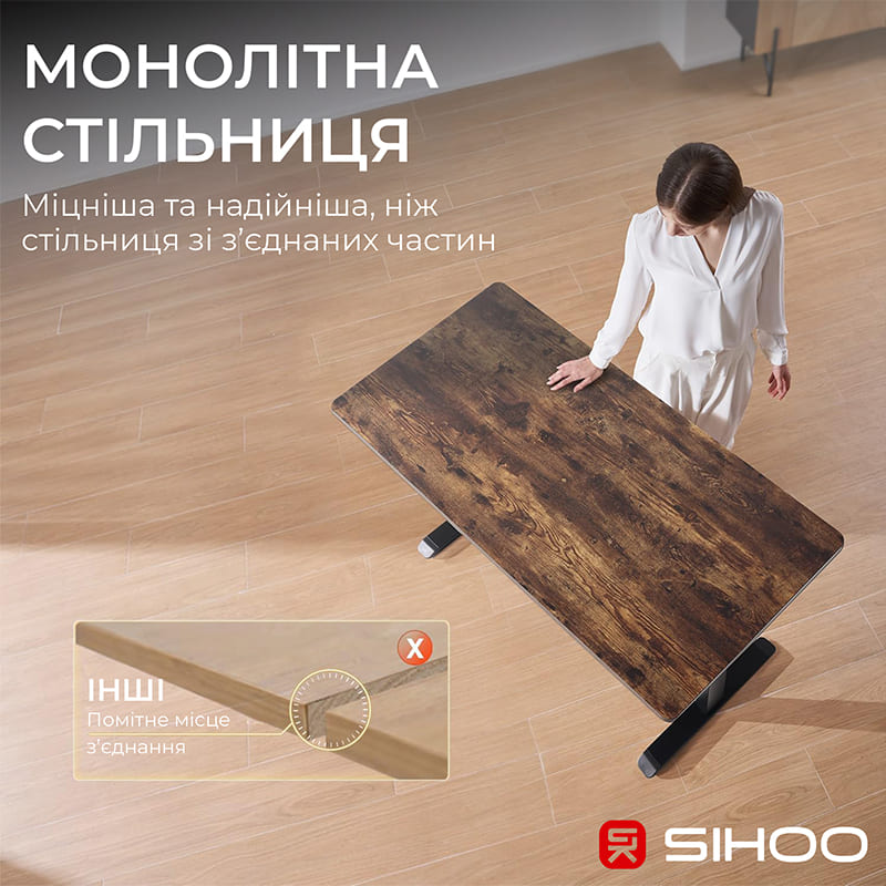 Внешний вид Стол SIHOO D03 Walnut/Black (D03-104/D03-108)