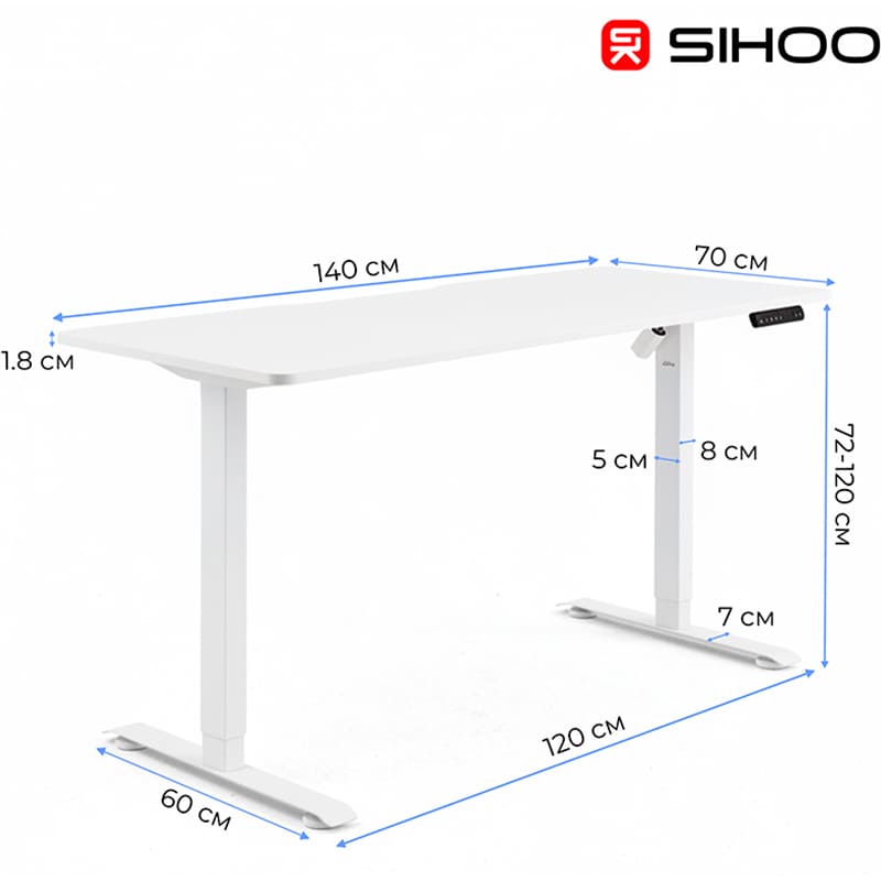 Обзор Стол SIHOO D03 White (D03-106/D03-107)