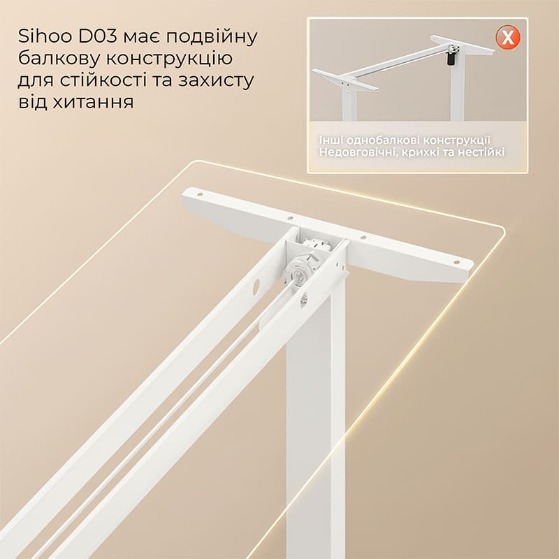 В Украине Стол SIHOO D03 White (D03-106/D03-107)