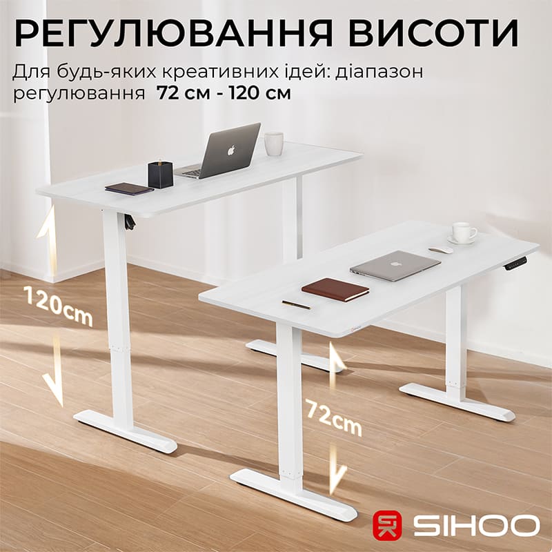 Внешний вид Стол SIHOO D03 White (D03-106/D03-107)
