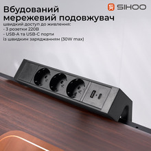 Компьютерній стол SIHOO D07 1.6m Walnut Black (D07B-101/D07J-101-AB)