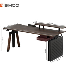 Компьютерній стол SIHOO D07 1.6m Walnut Black (D07B-101/D07J-101-AB)