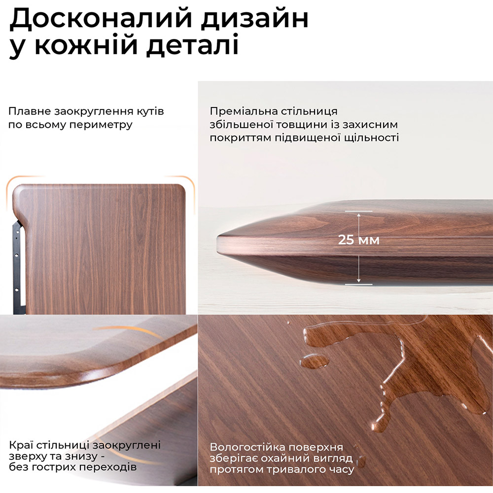 Компьютерній стол SIHOO D07 1.6m Walnut Black (D07B-101/D07J-101-AB) Ширина 160