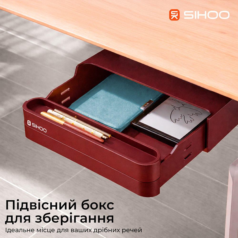 Внешний вид Компьютерній стол SIHOO D07 1.6m Walnut Black (D07B-101/D07J-101-AB)