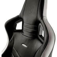 Крісло NOBLECHAIRS EPIC Real Leather Black/White/Red (NBL-RL-EPC-001)