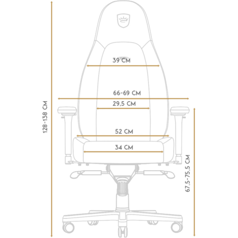 Кресло NOBLECHAIRS ICON Real Leather Black (NBL-ICN-RL-BLA) Основание кресла крестовина с роликами