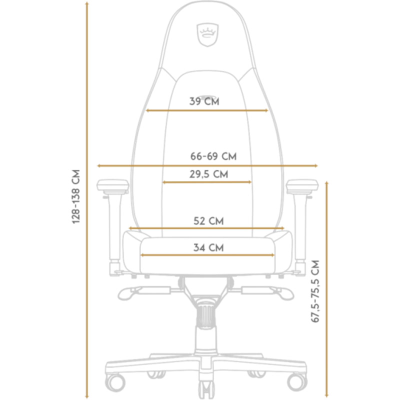 Крісло NOBLECHAIRS ICON Black / Platinum White (NBL-ICN-PU-BPW) Вторинний колір білий