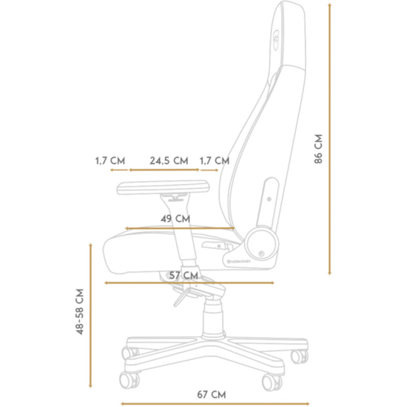 Зовнішній вигляд Крісло NOBLECHAIRS ICON Black / Platinum White (NBL-ICN-PU-BPW)