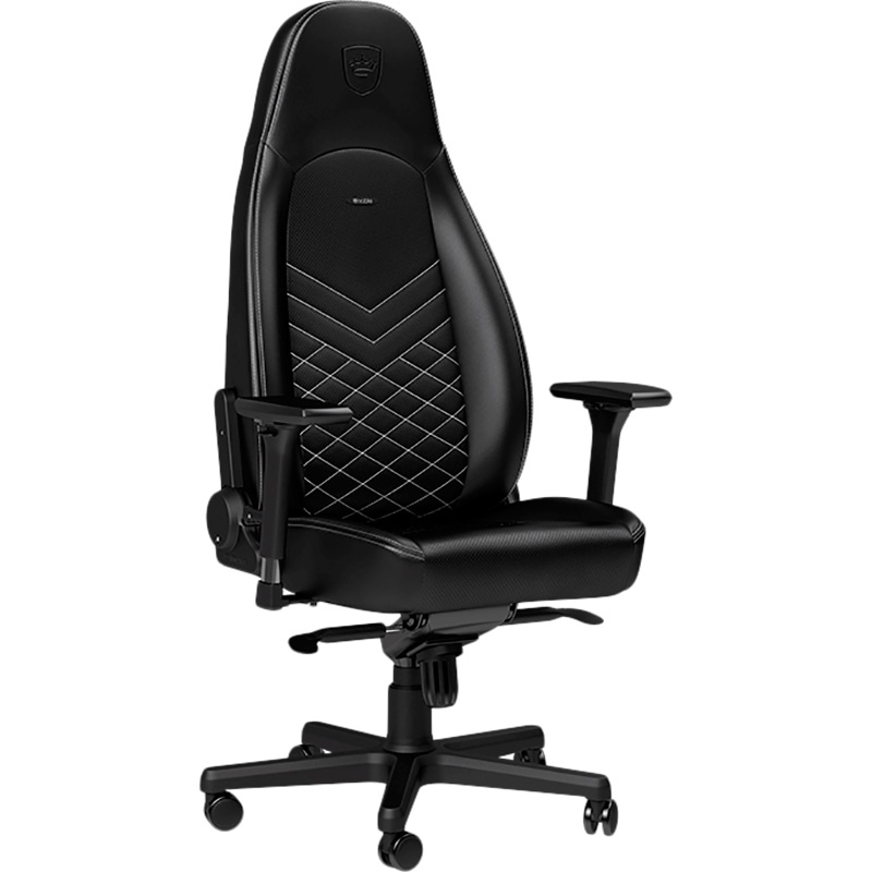 Зображення Крісло NOBLECHAIRS ICON Black / Platinum White (NBL-ICN-PU-BPW)