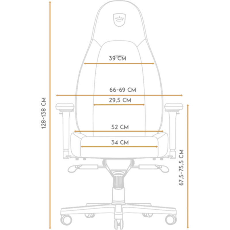 Крісло NOBLECHAIRS ICON Black/Gold (NBL-ICN-PU-GOL) Вторинний колір золотистий