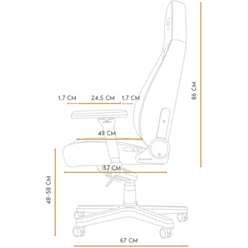 Зовнішній вигляд Крісло NOBLECHAIRS ICON Black/Gold (NBL-ICN-PU-GOL)