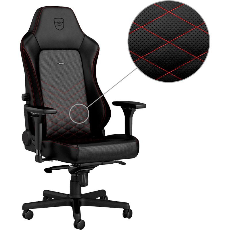 Кресло NOBLECHAIRS HERO Black/Red (NBL-HRO-PU-BRD) Материал обивки кожзаменитель