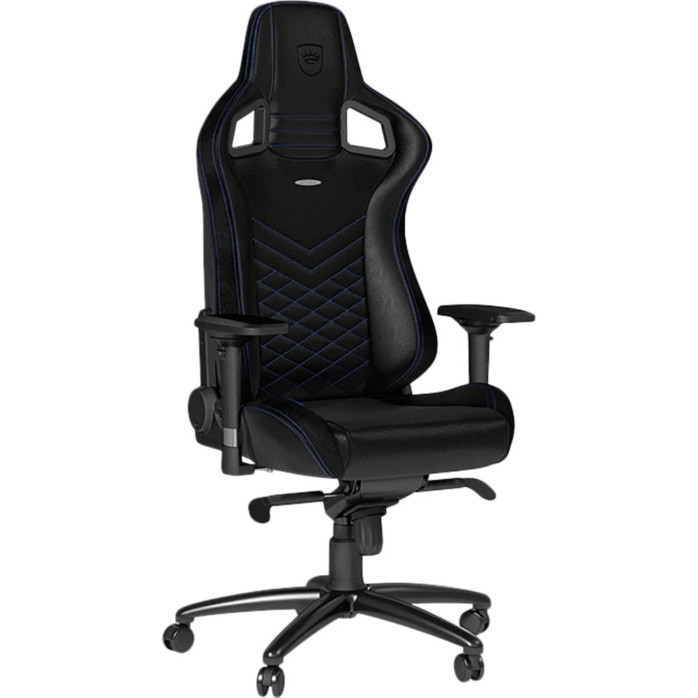 Крісло NOBLECHAIRS EPIC Black/Blue (NBL-PU-BLU-002) Матеріал оббивки шкірозамінник