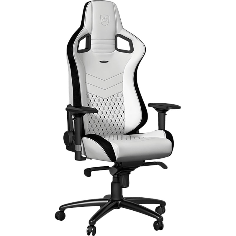 Крісло NOBLECHAIRS EPIC White/Black (NBL-PU-WHT-001) Матеріал оббивки шкірозамінник