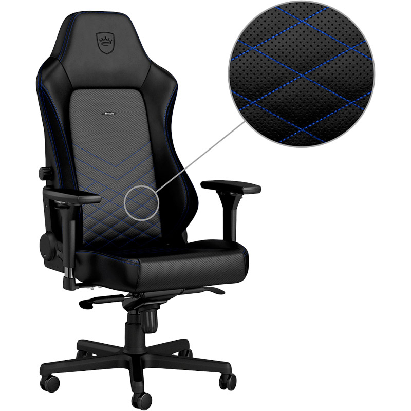 Крісло NOBLECHAIRS HERO Black/Blue (NBL-HRO-PU-BBL) Вторинний колір синій