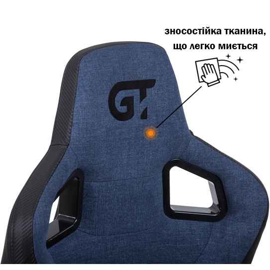 Кресло GT RACER X-8005 Dark Blue/Black Вторичный цвет черный