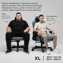 Крісло геймерське ігрове Anda Seat T-Pro 2 Size XL до 180 кг Linen Fabric Grey/Black
