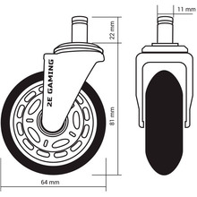 Комплект роликов 2E Gaming UNIVERSAL 64 мм 5 шт Black (2E-GWH-003-BK)