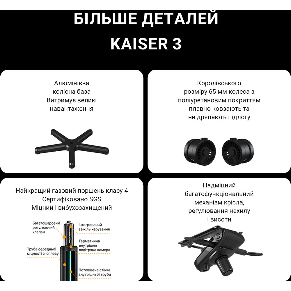 Обзор Кресло Anda Seat Kaiser 3 Size XL Black Fabric (AD12YDC-XL-01-B-CF)