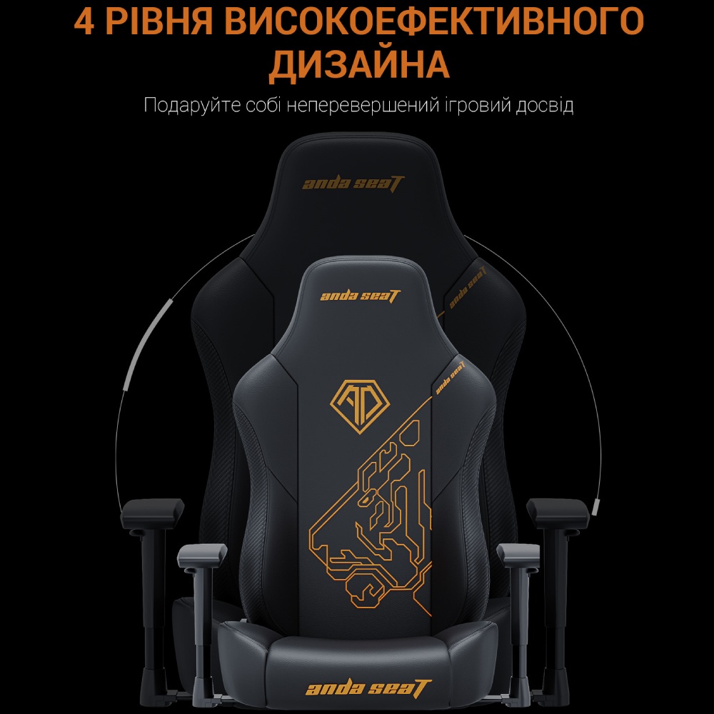 Фото 16 Кресло ANDA SEAT Phantom 3 Tiger edition Black PVC Size L (AD18Y-14-B-PV/C)