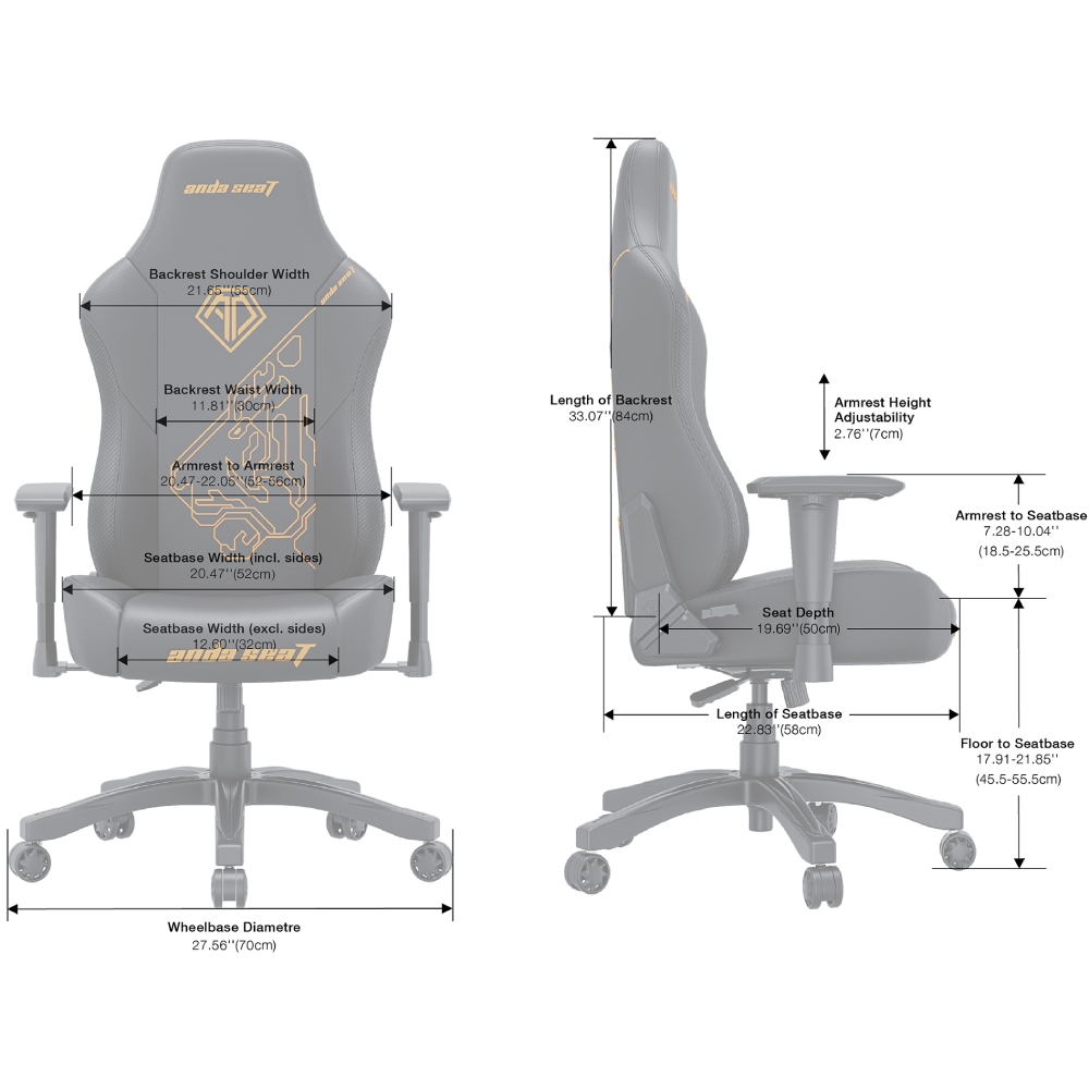 Изображение Кресло ANDA SEAT Phantom 3 Tiger edition Black PVC Size L (AD18Y-14-B-PV/C)