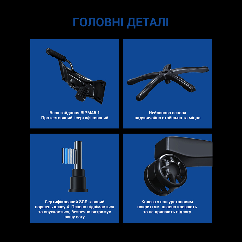 Фото 17 Крісло ANDA SEAT Luna Size L Black/Blue PVC(AD18-44-BS-PV)