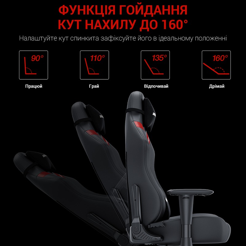 Фото 16 Крісло ANDA SEAT Luna Size L Black/Red PVC