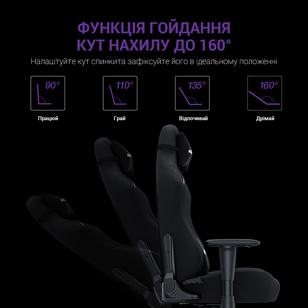 Фото 16 Крісло ANDA SEAT Luna Size L Black Fabric(AD18-44-B-F)