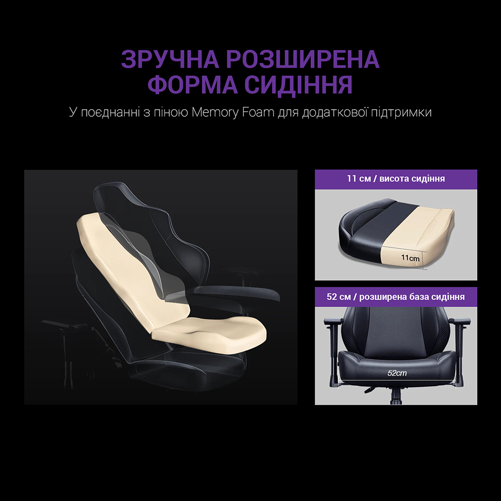 Фото 14 Крісло ANDA SEAT Luna Size L Black Fabric(AD18-44-B-F)