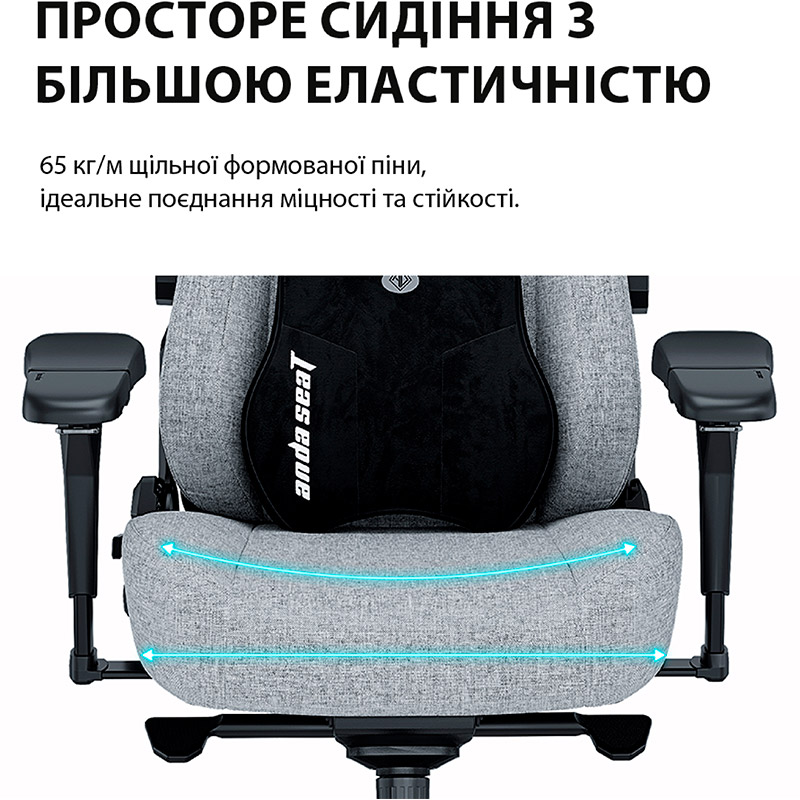 Фото 15 Крісло ANDA SEAT Kaiser 3 Pro Size XL Black Fabric (AD12YDC-XL-01-B-CF-B02)