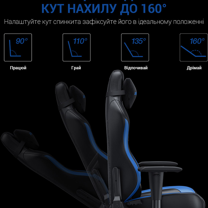 Фото 16 Крісло ANDA SEAT Luna Color Size L Black/Blue PVC (AD18-48-BS-PV)